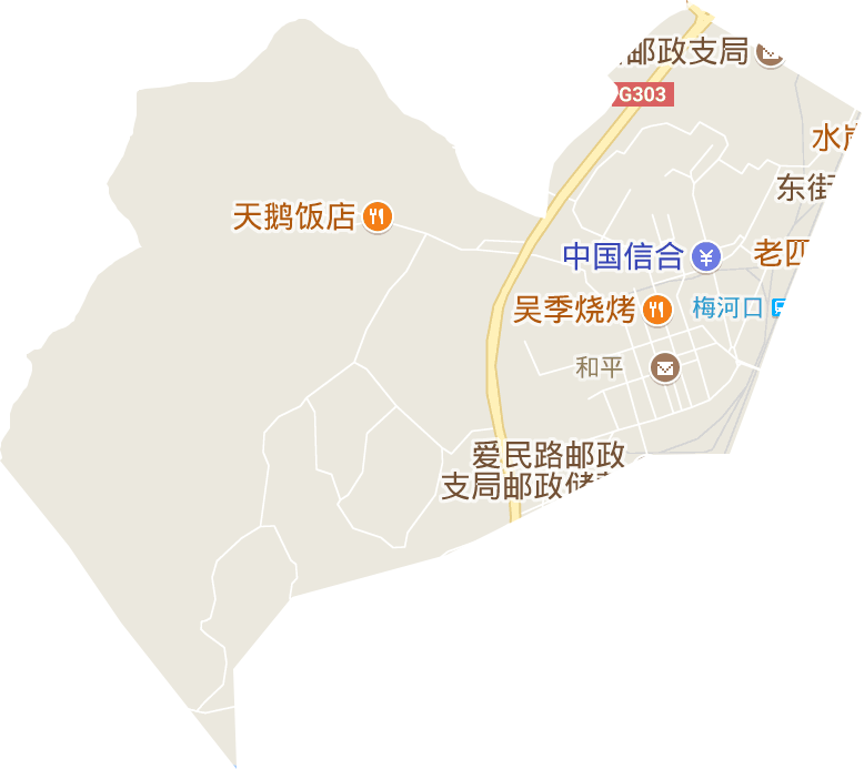 和平街道办事处（梅河口市经济贸易开发区）电子地图