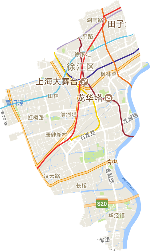 上海市上海城区徐汇区电子地图高清版大图
