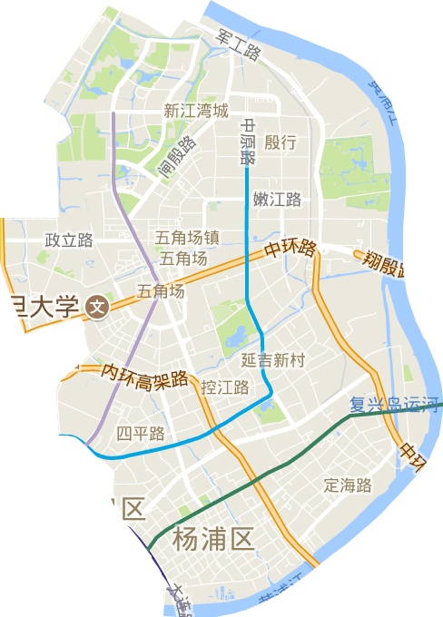 杨浦区电子地图