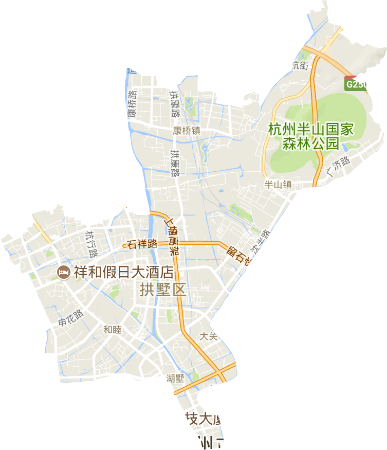 浙江省杭州市拱墅区电子地图高清版大图