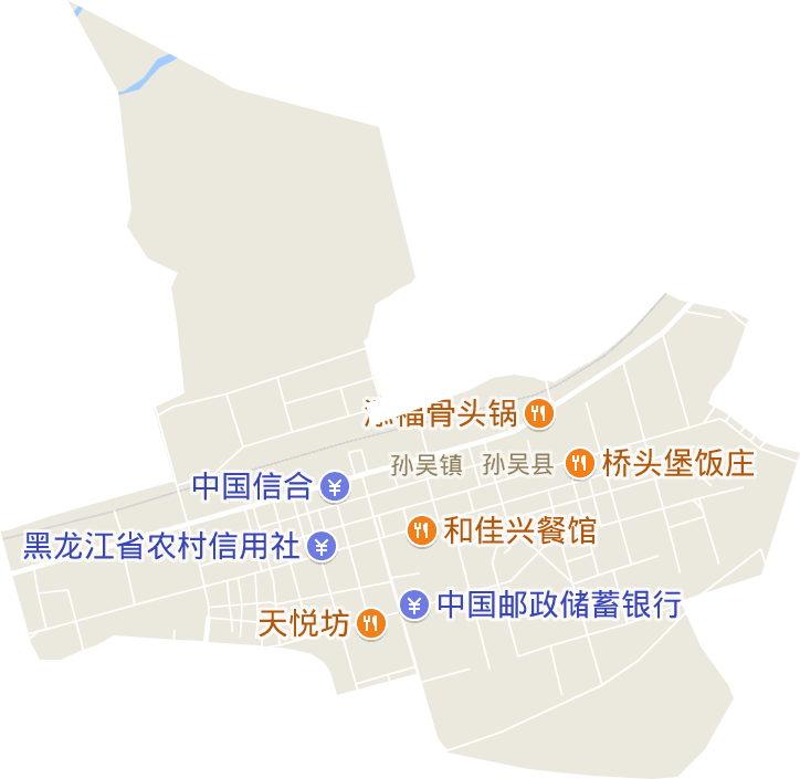 孙吴城区街道电子地图