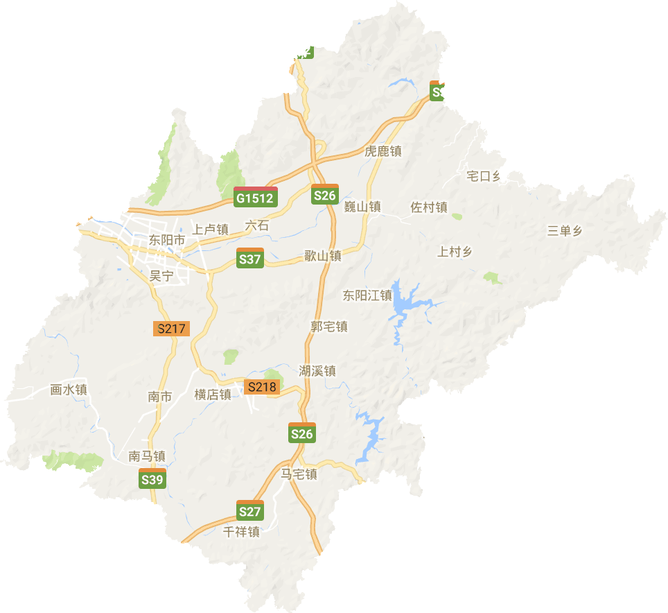 浙江省金华市东阳市电子地图高清版大图图片