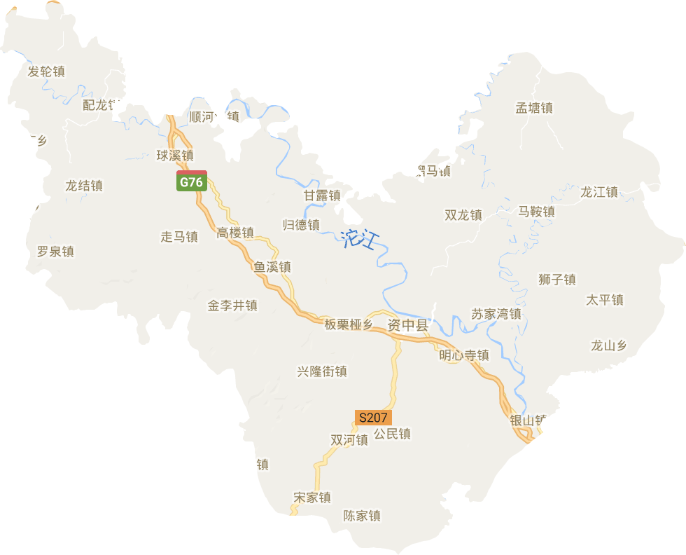 资中县高清电子地图,资中县高清谷歌电子地图