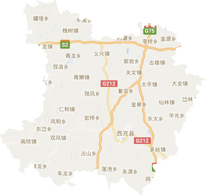 西充县电子地图