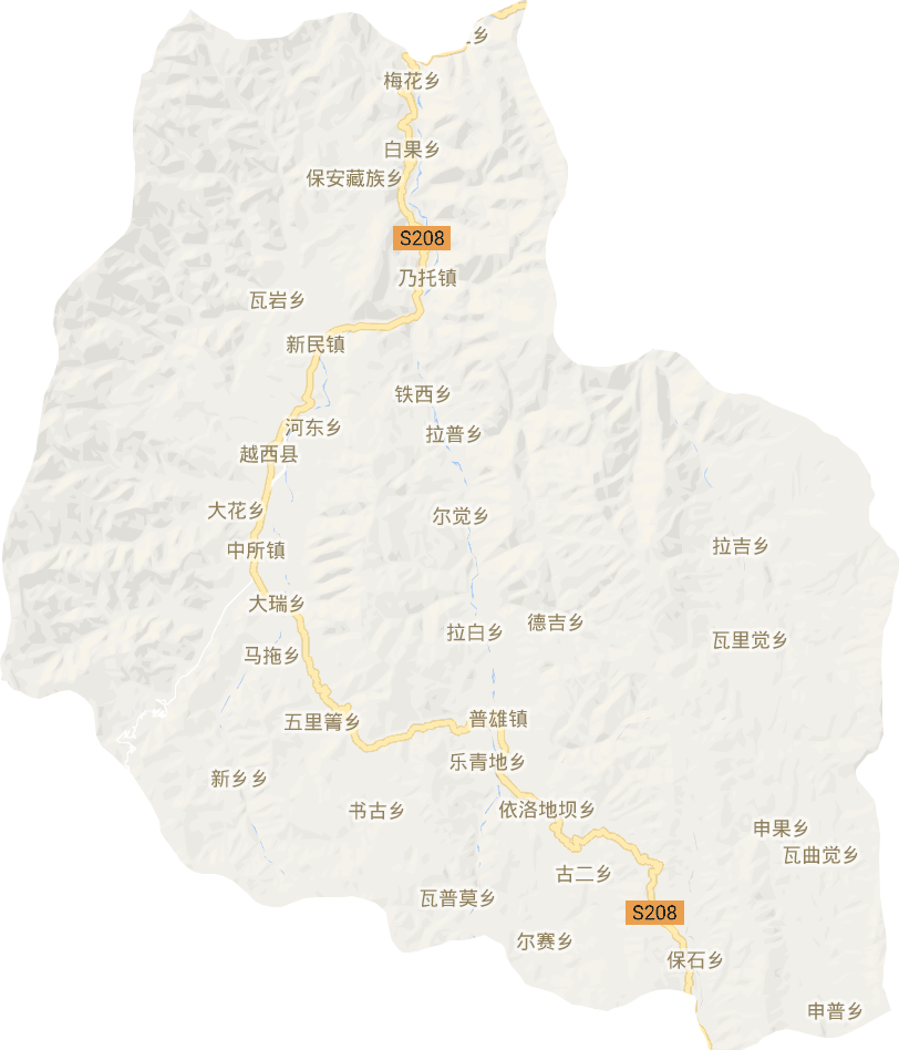 越西县电子地图