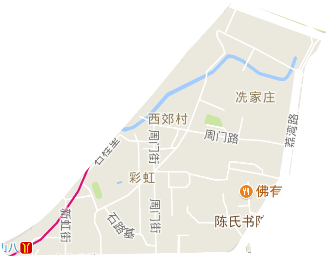 广东省广州市荔湾区彩虹街道电子地图高清版大图图片