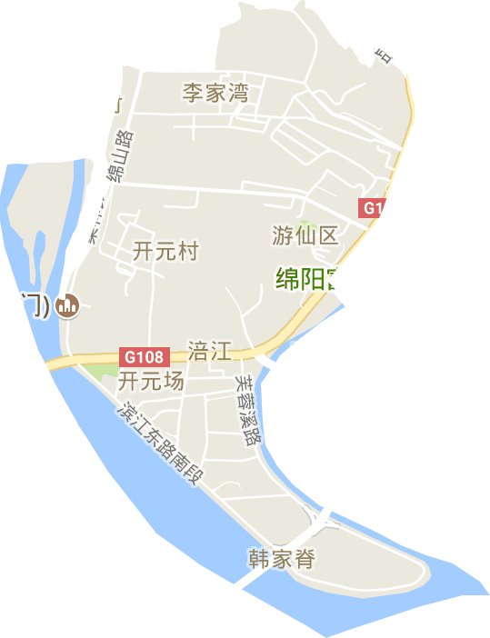 涪江街道电子地图