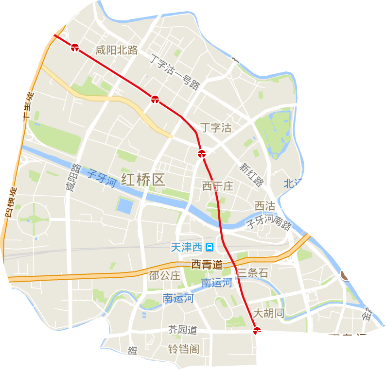 天津市天津城区红桥区电子地图高清版大图