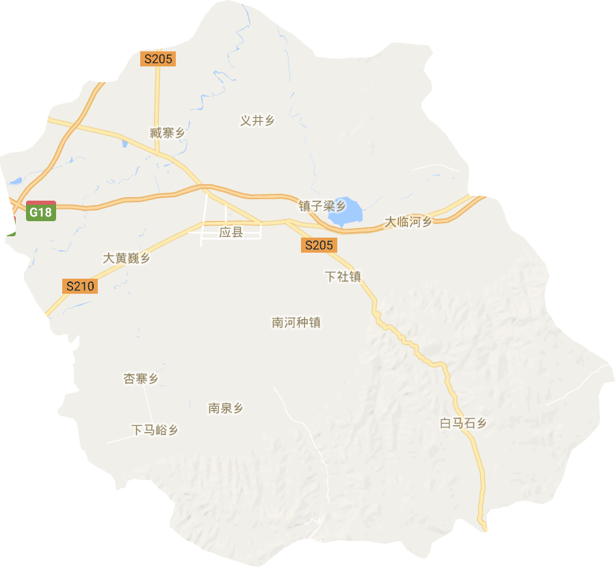 山西省朔州市应县电子地图高清版大图