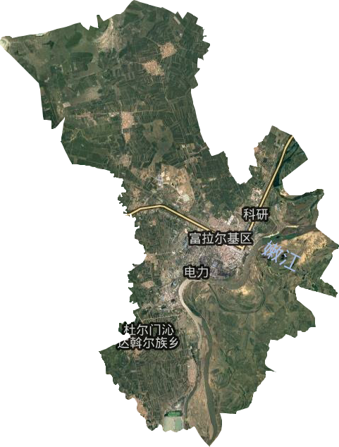 富拉尔基区卫星图