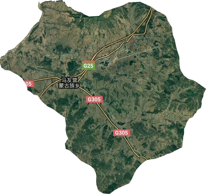 马友营蒙古族乡卫星图