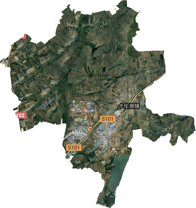 卡伦湖镇卫星图
