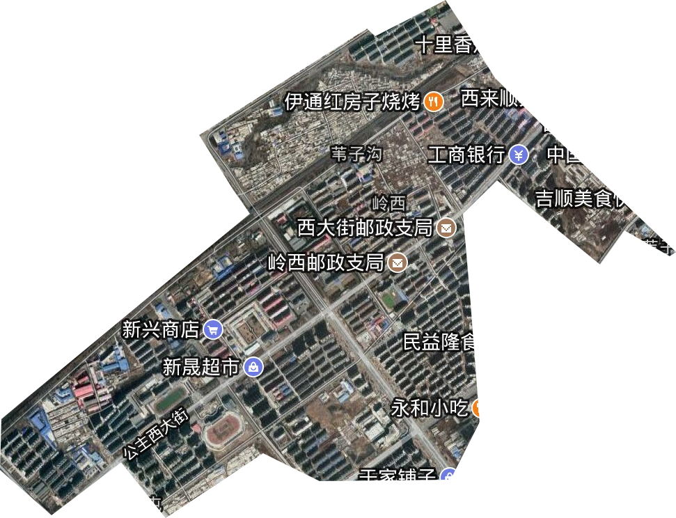 岭西街道卫星图
