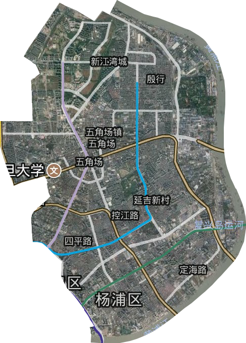 杨浦区卫星图