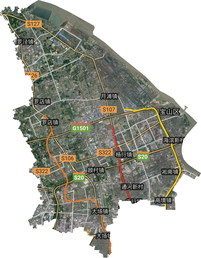 宝山区卫星图