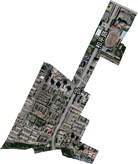 哈平路街道卫星图