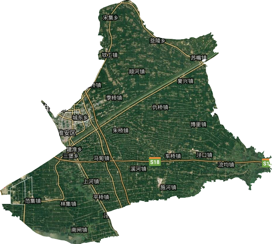 淮安区卫星图