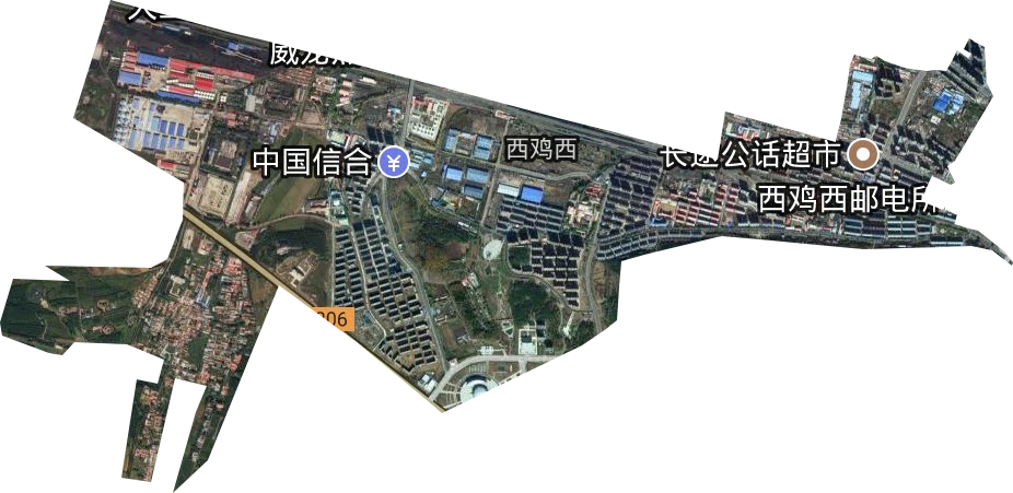西鸡西街道卫星图