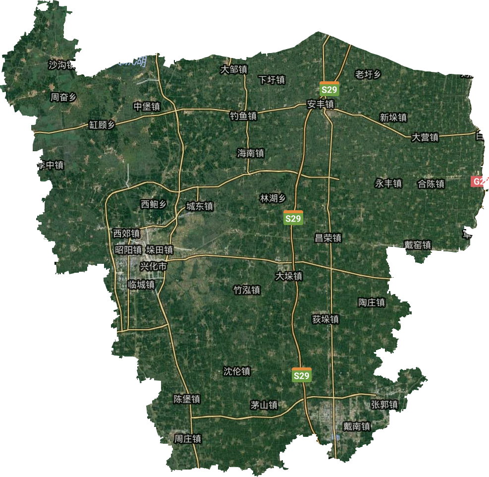 兴化市卫星图