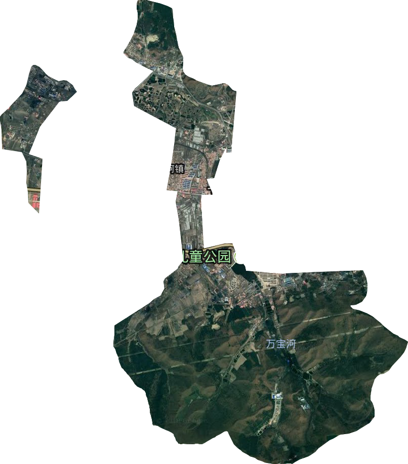 万宝河镇卫星图