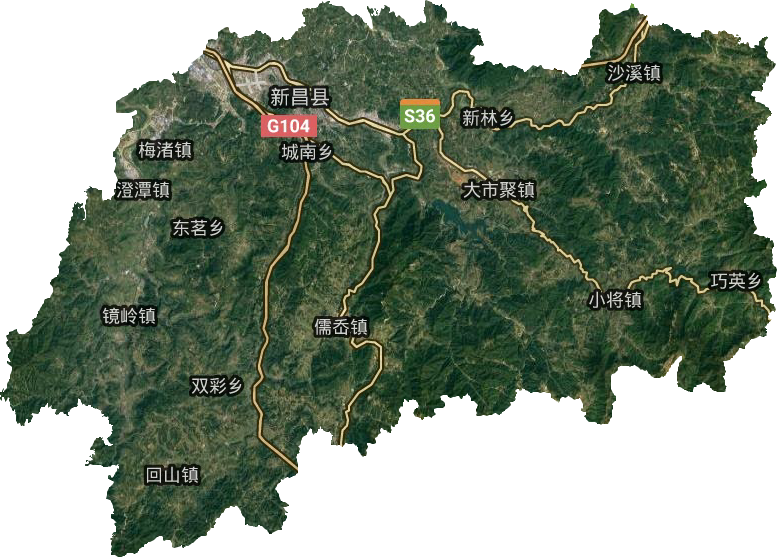 新昌县卫星图