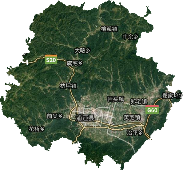 浦江县卫星图