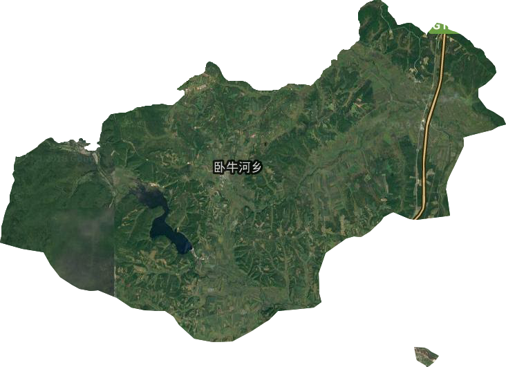 卧牛河乡卫星图