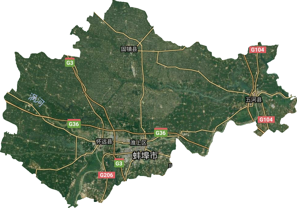 蚌埠市卫星图