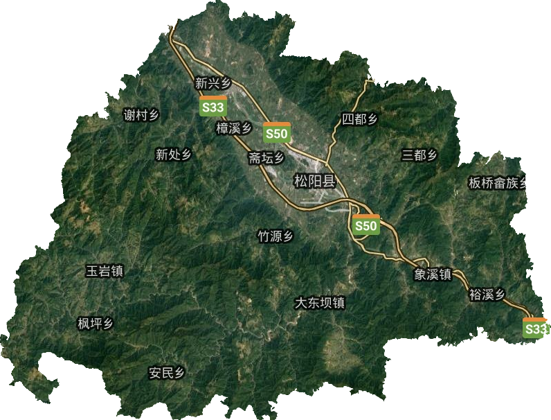 松阳县卫星图