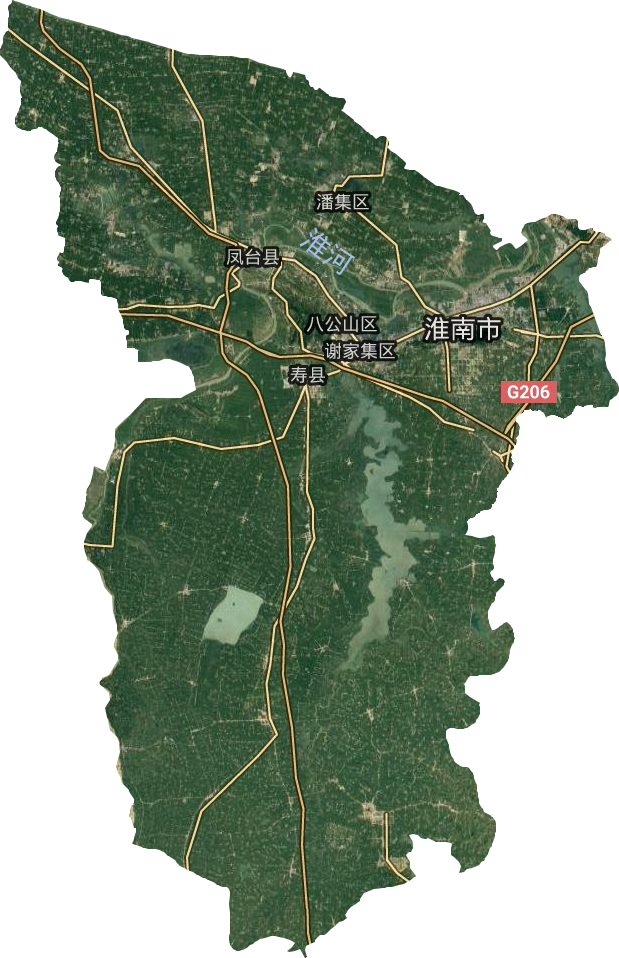 淮南市卫星图