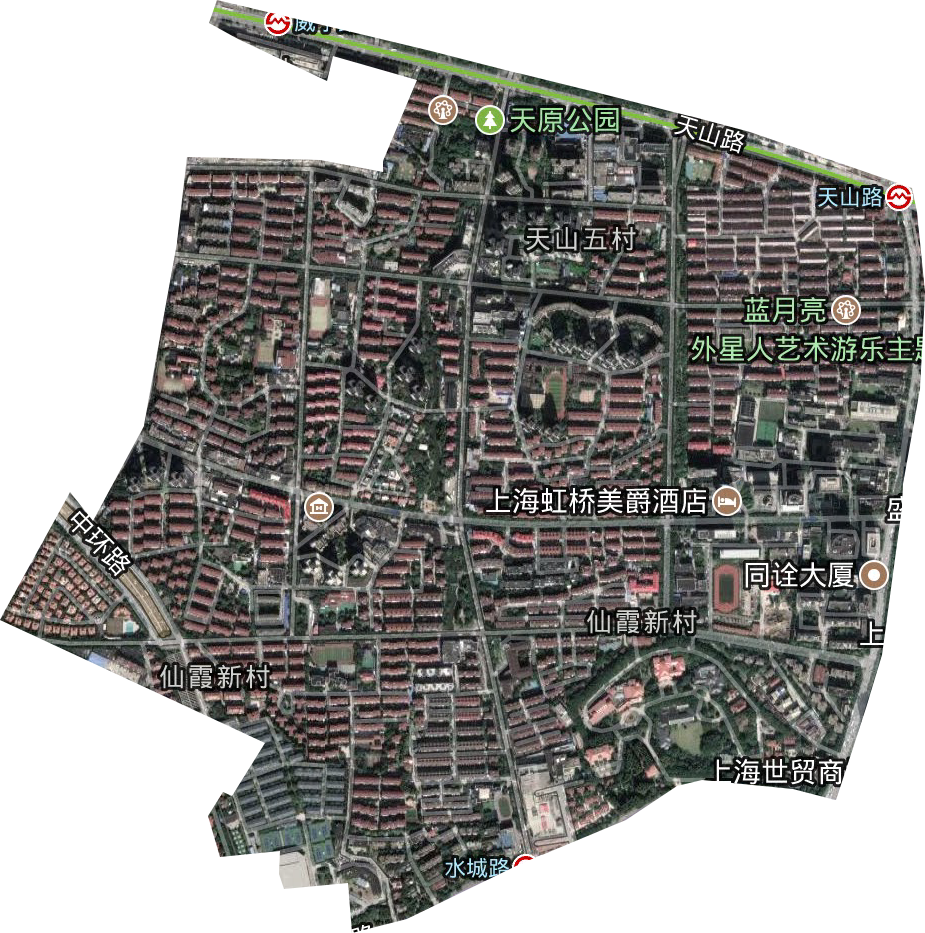 仙霞新村街道卫星图