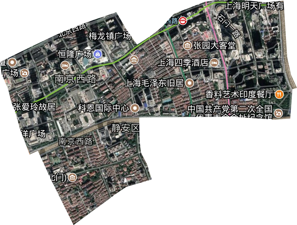 南京西路街道卫星图