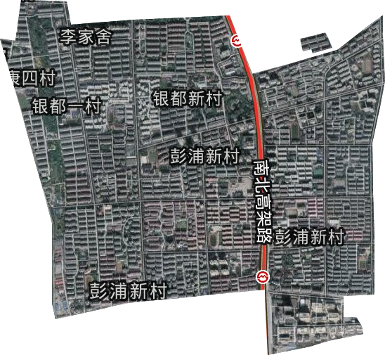 彭浦新村街道卫星图