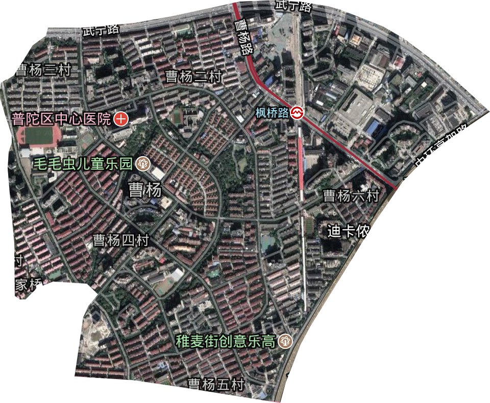 曹杨新村街道卫星图
