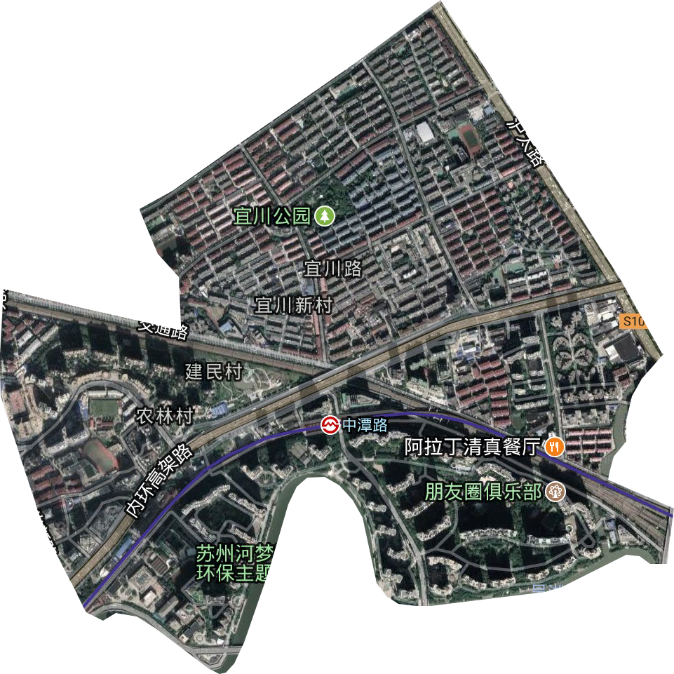 宜川路街道卫星图