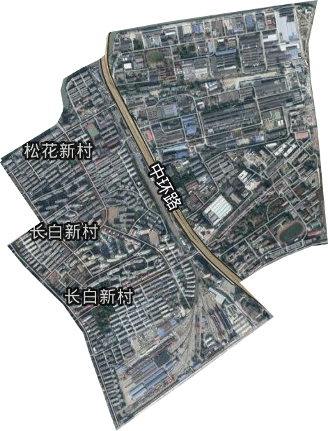 长白新村街道卫星图