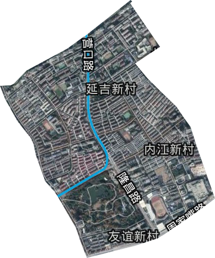 延吉新村街道卫星图