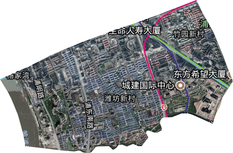 潍坊新村街道卫星图