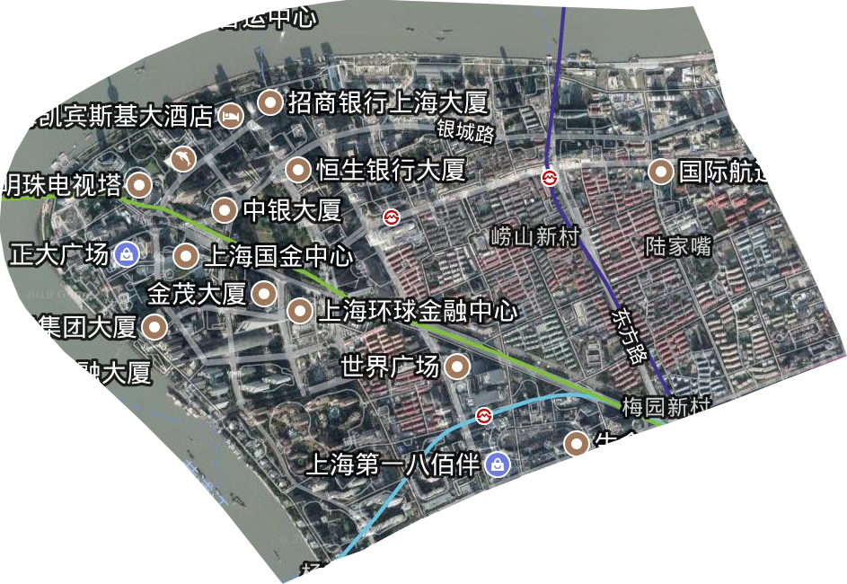 陆家嘴街道卫星图