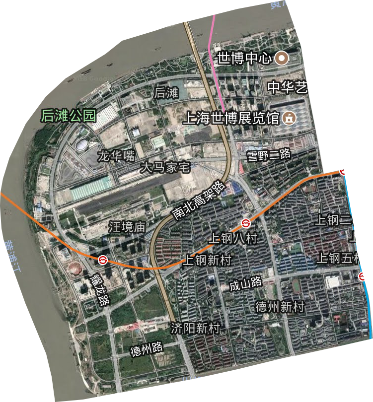 上钢新村街道卫星图