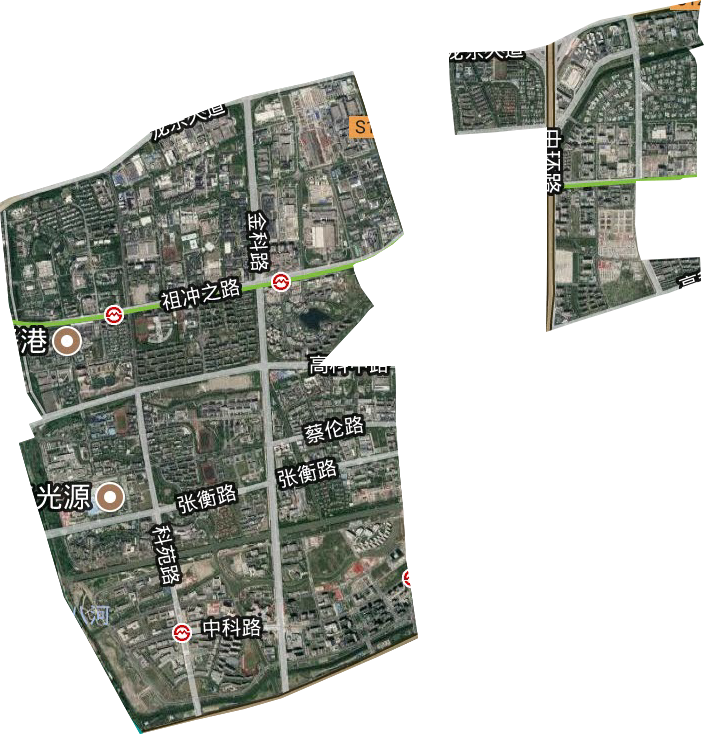 张江高科技园区卫星图