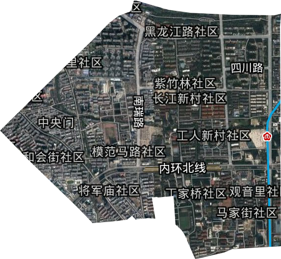 中央门街道卫星图