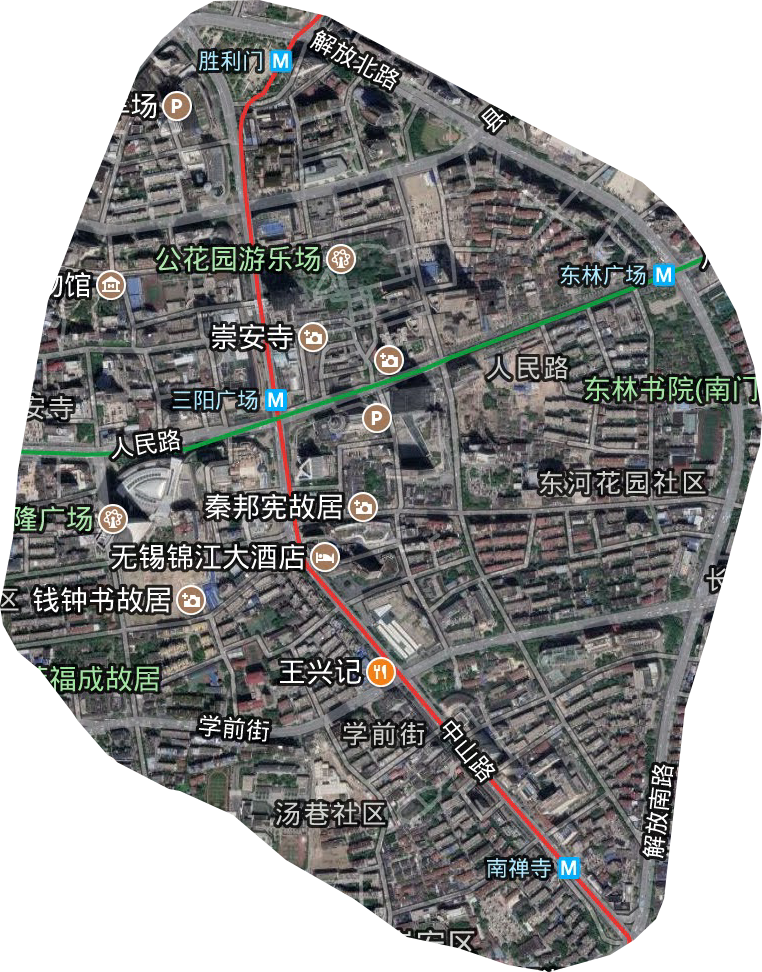 崇安寺街道卫星图