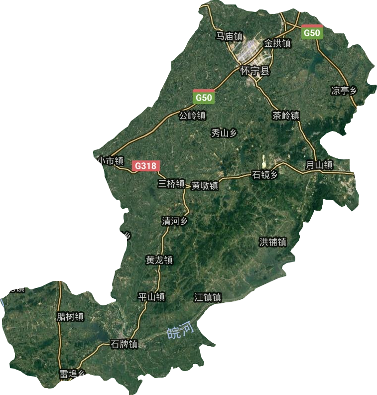 怀宁县卫星图