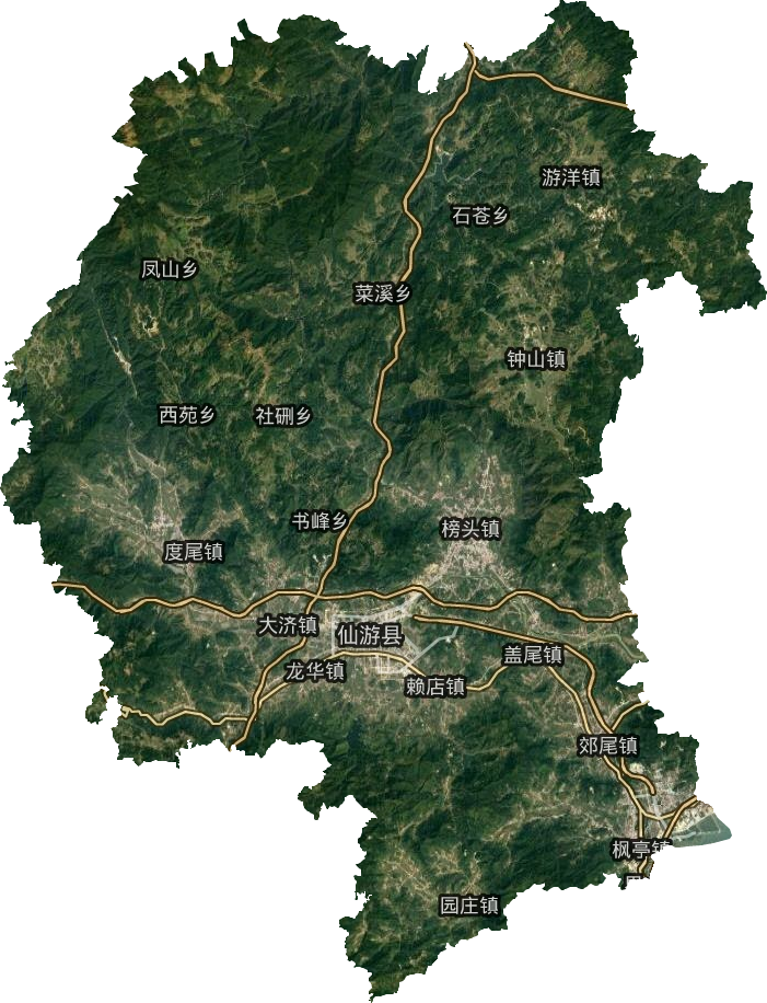 仙游县卫星图