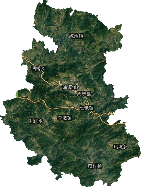 周宁县卫星图