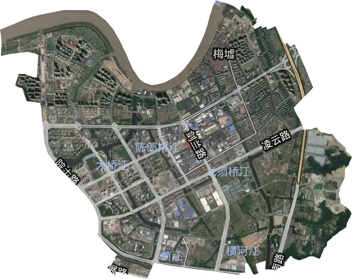 梅墟街道卫星图