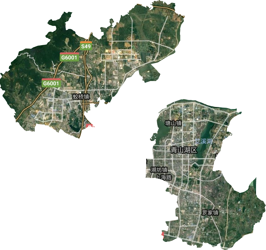 青山湖区卫星图