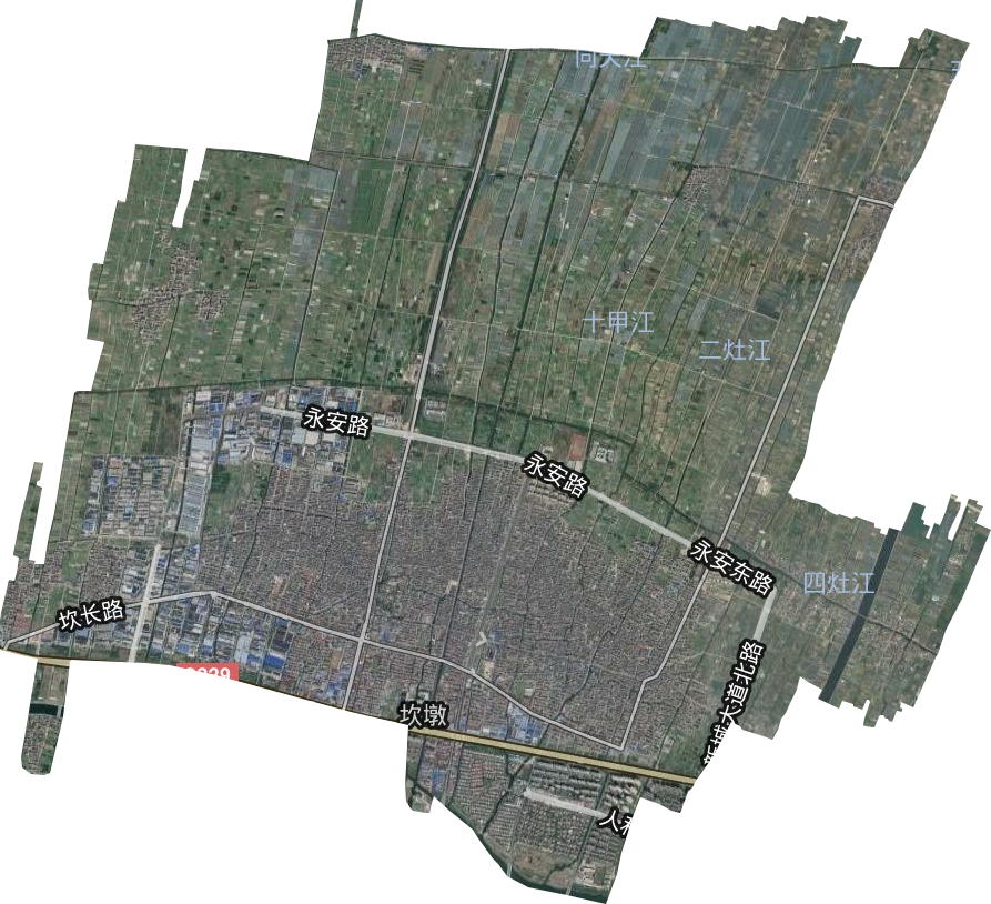 坎墩街道卫星图