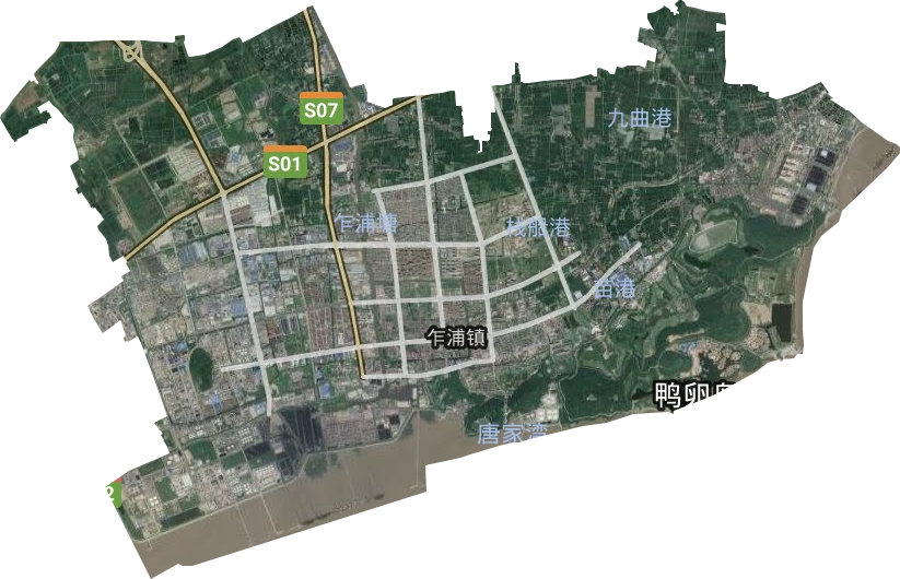 乍浦镇卫星图